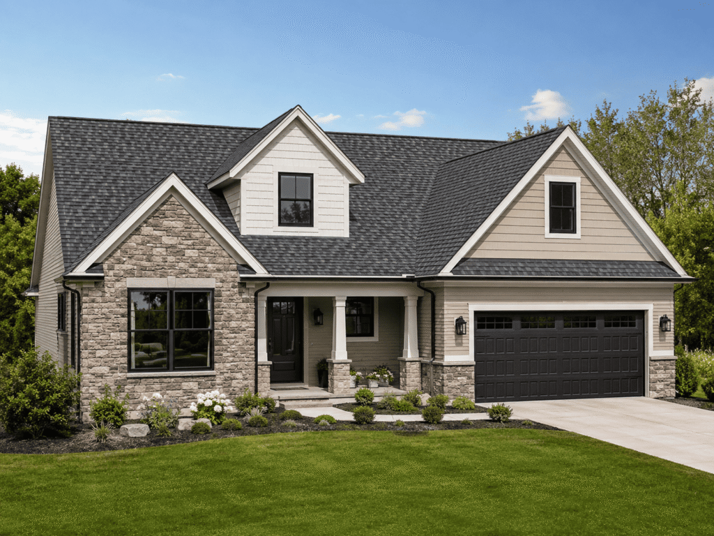 Craftsman-style home with new asphalt shingle roof in Benton Harbor, MI