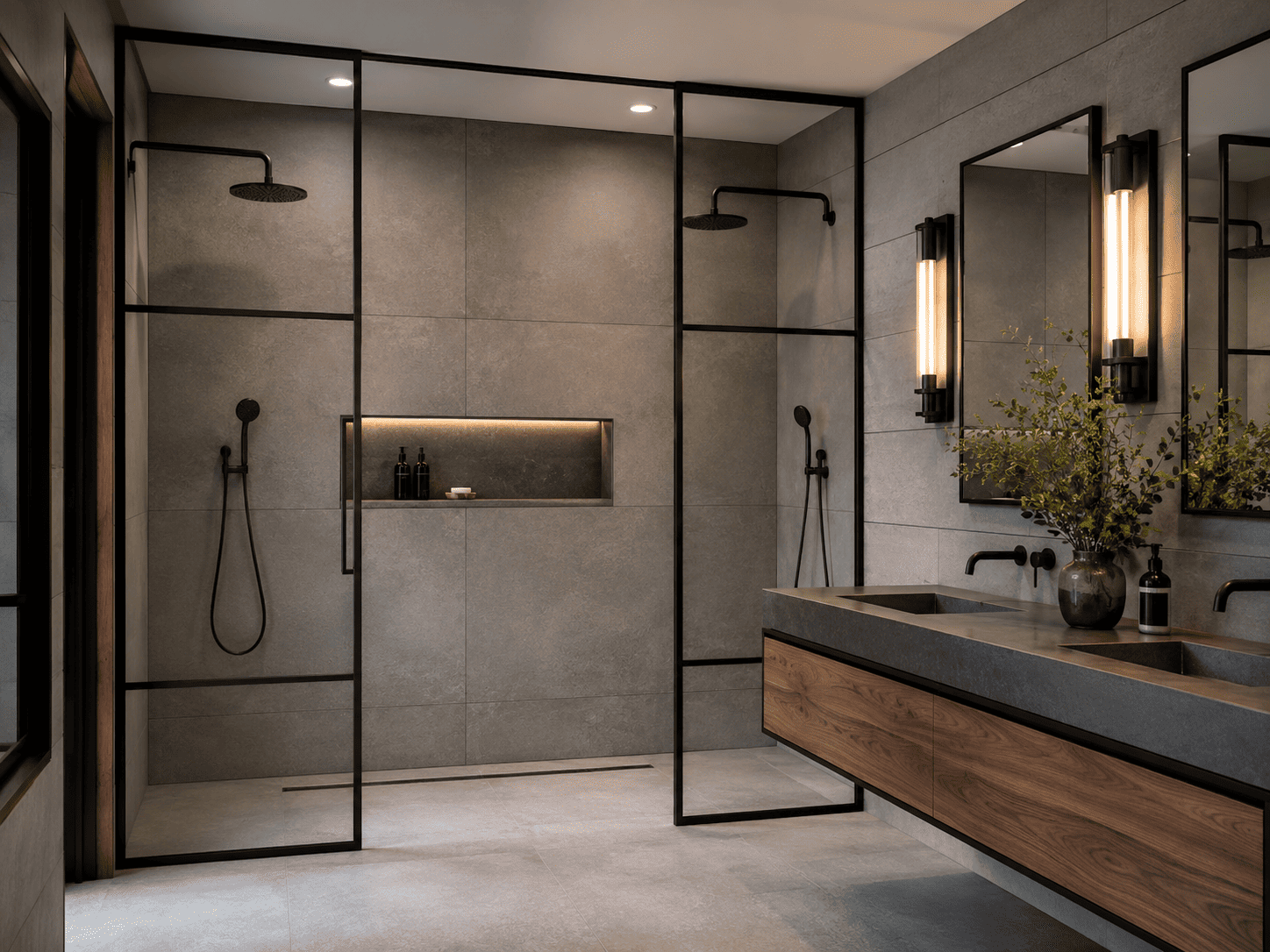 Bathroom remodel with modern glass shower in Benton Harbor, MI