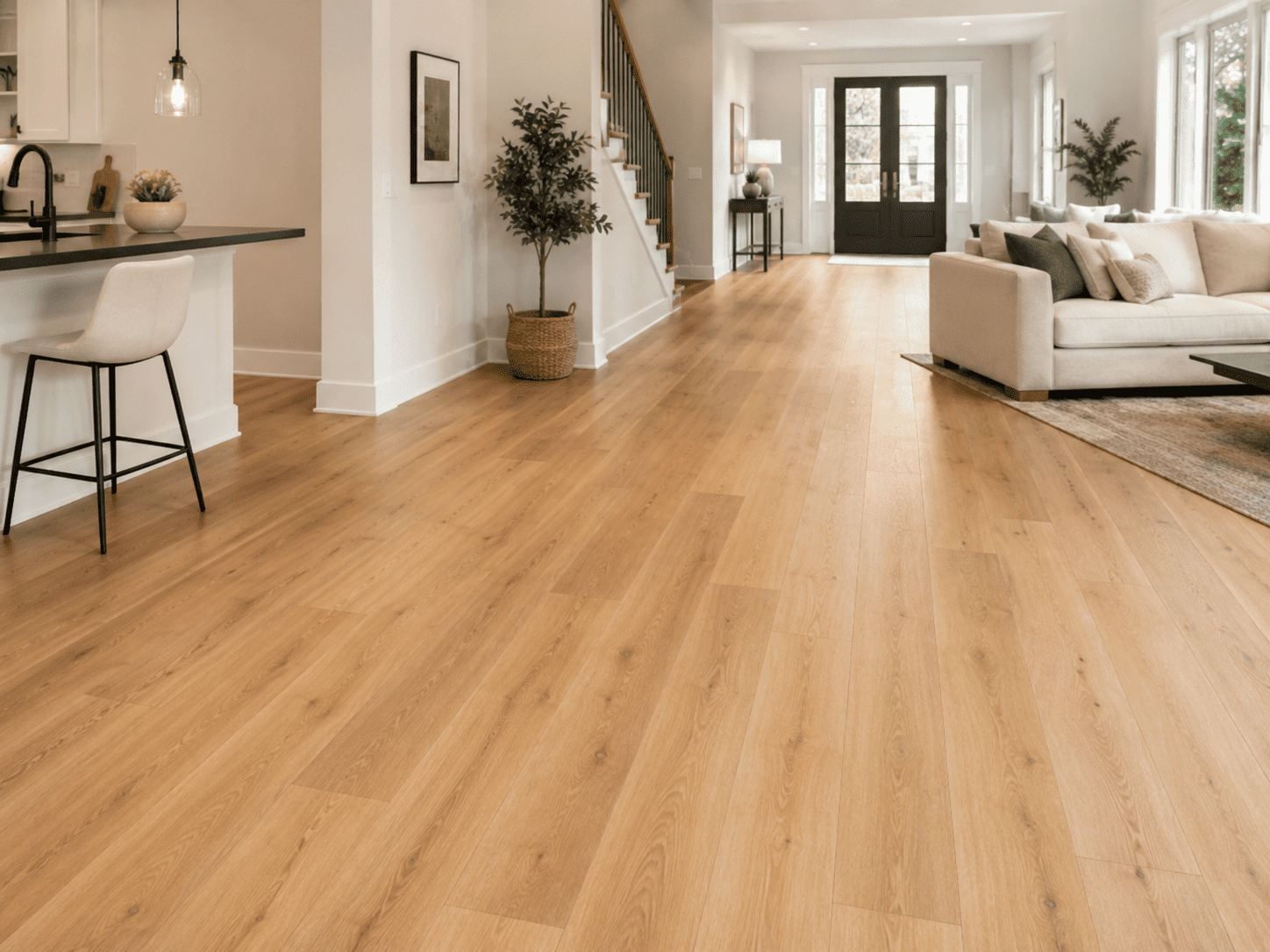 Hardwood flooring detail in a Benton Harbor, MI remodel