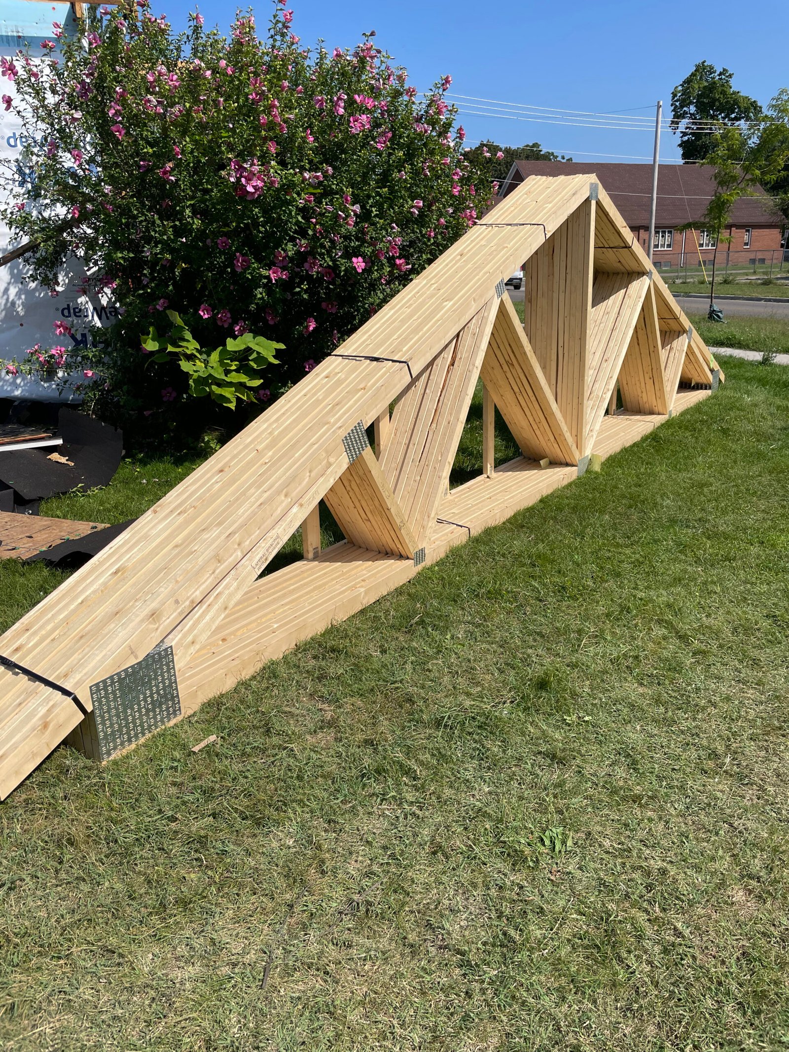 Deck framing during construction in Benton Harbor, MI