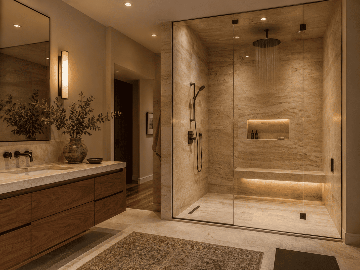 Bathroom remodel with walk-in shower in Benton Harbor, MI