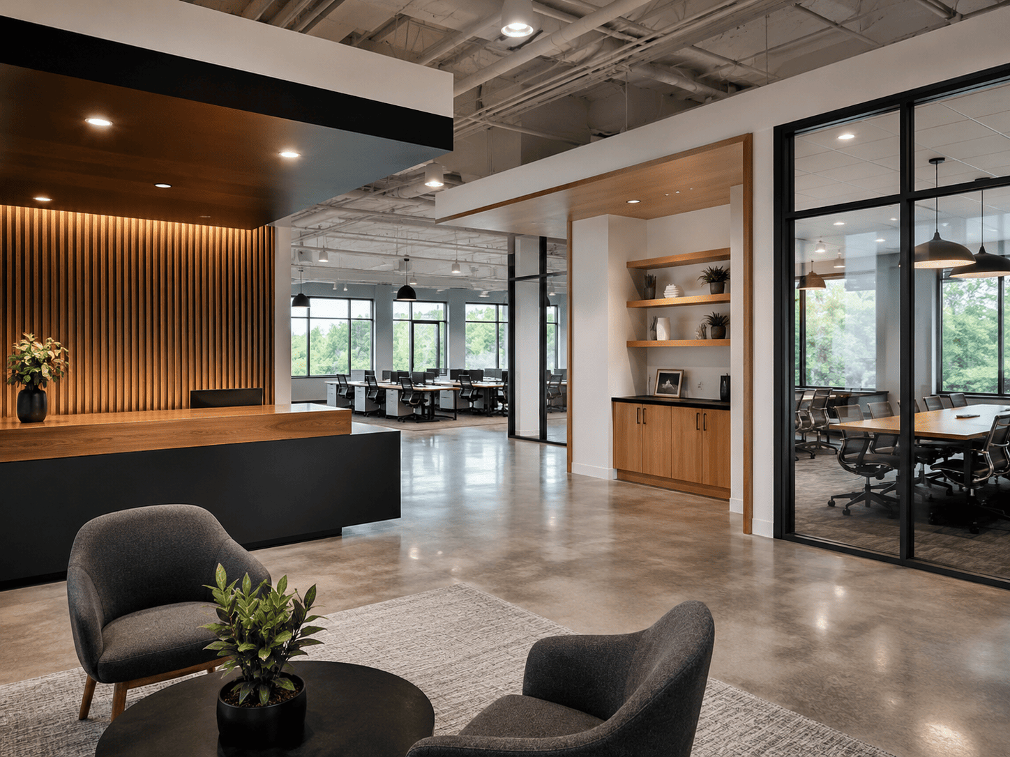 Finished commercial reception area remodel in Benton Harbor, MI