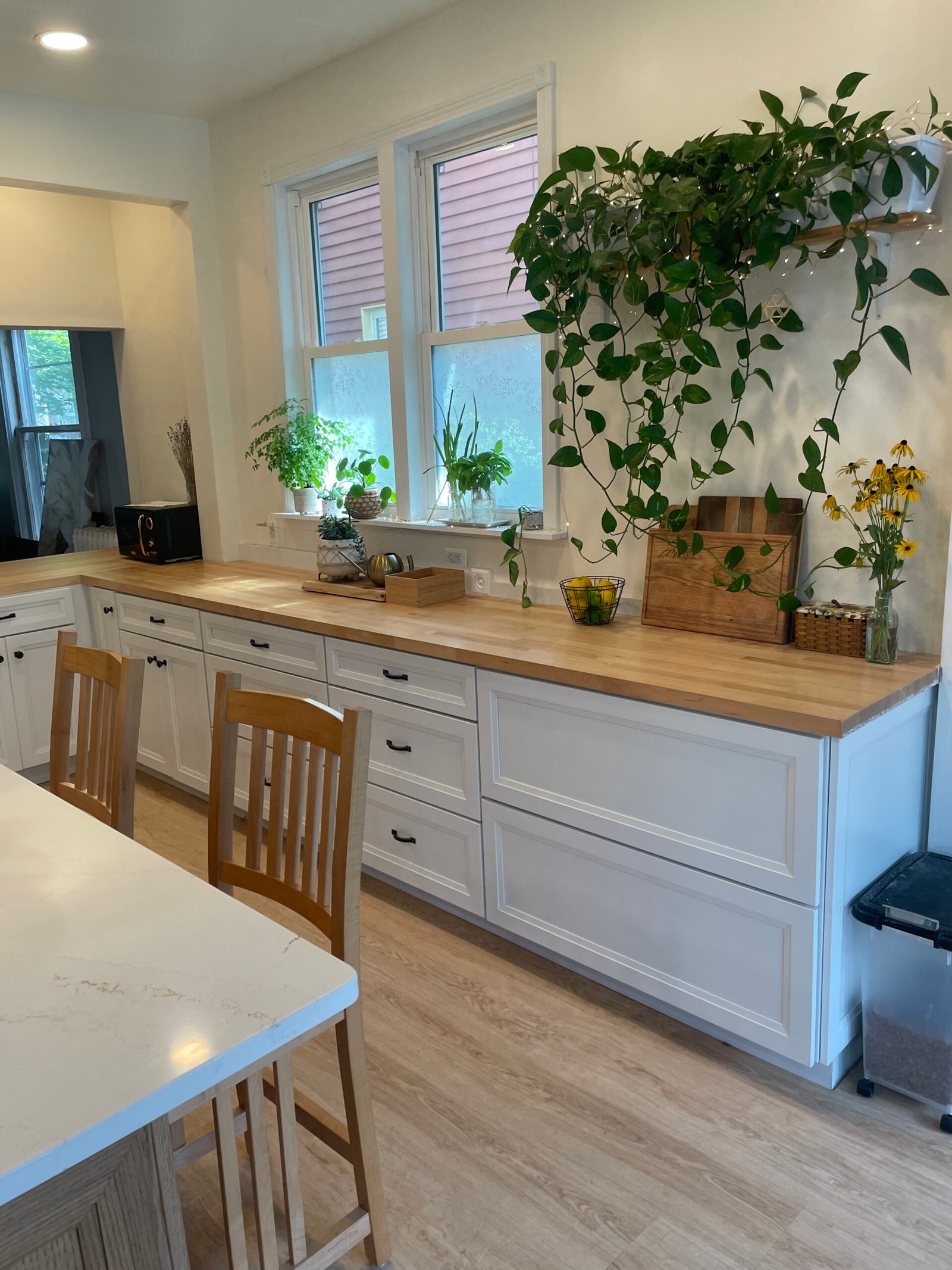Kitchen remodel with butcher block countertop in Benton Harbor, MI