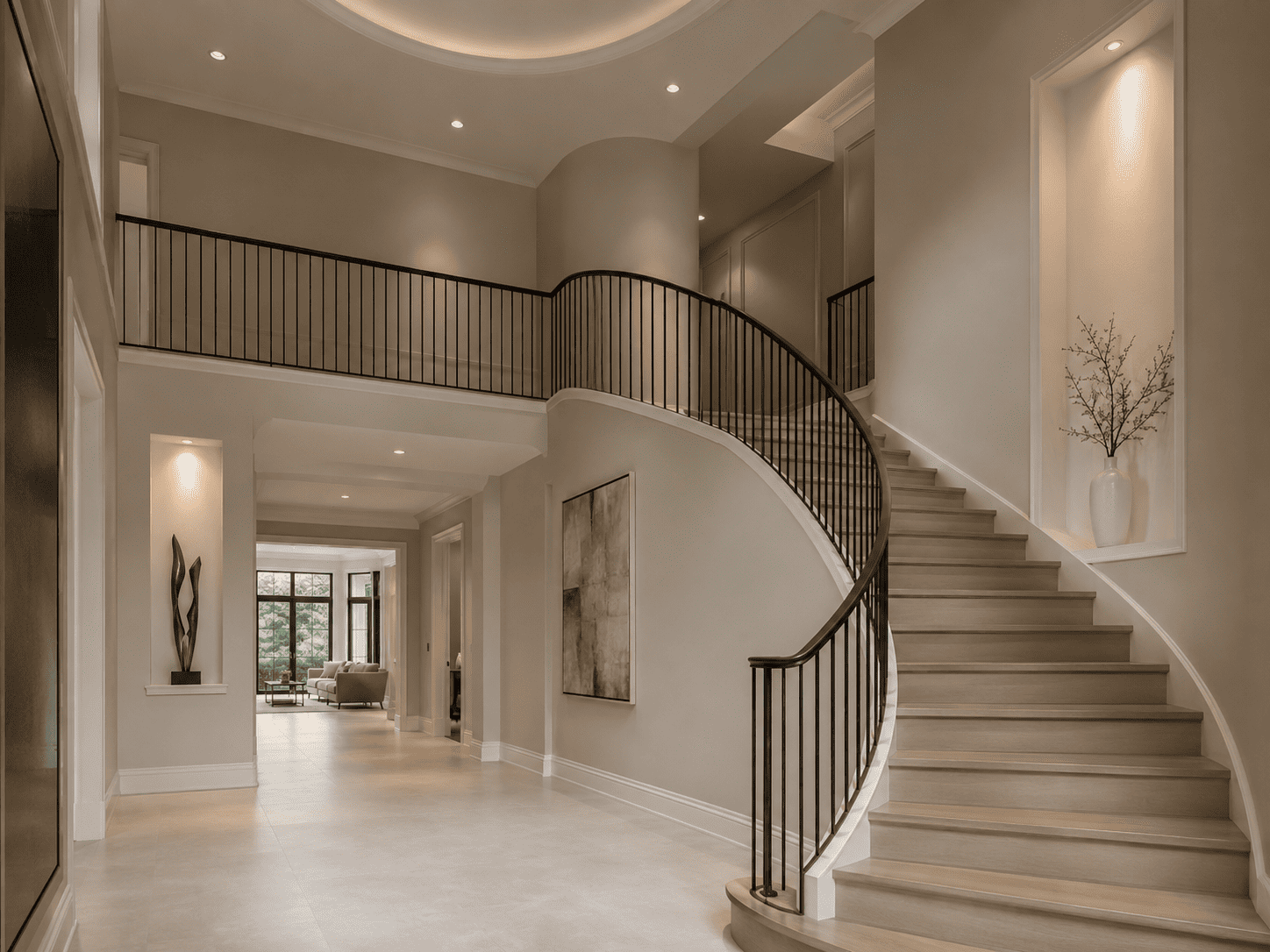 Finished staircase with custom trim in Benton Harbor, MI
