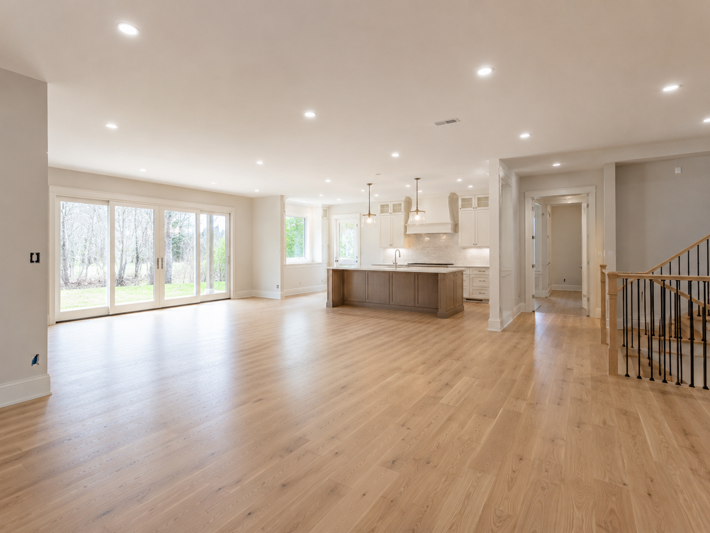 Finished open-concept interior of a new construction home in Benton Harbor, MI
