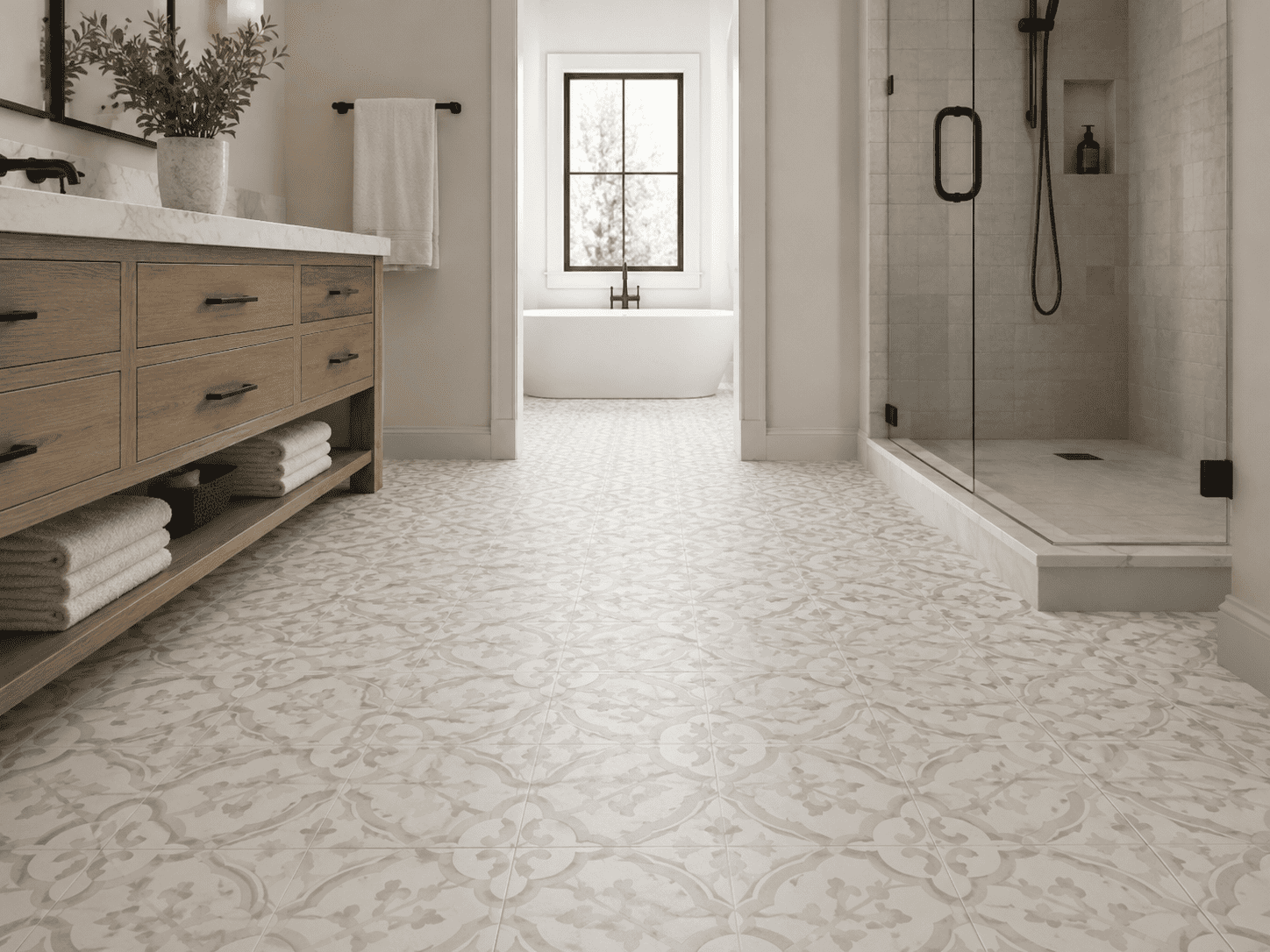 Bathroom tile flooring remodel in Benton Harbor, MI