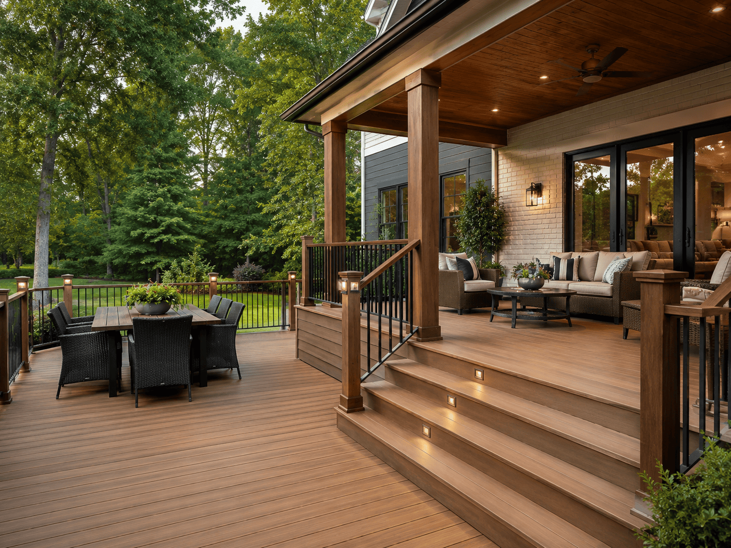 Covered back porch and deck build in Benton Harbor, MI